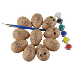 Set 10 oua albe/maro din plastic pentru pictat