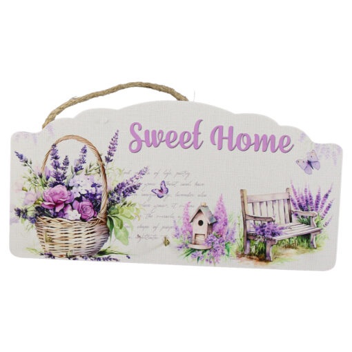Suport pentru chei din lemn cu 3 carlige "Sweet Home" 23.5x11.5 CM