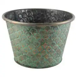 Ghiveci din metal Antic Verde 22x14 CM