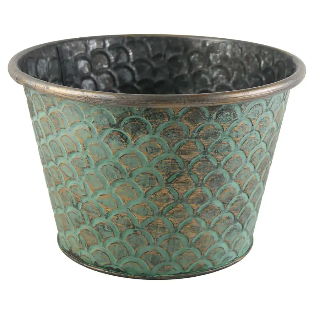 Ghiveci din metal Antic Verde 22x14 CM Ghiveci din metal Antic Verde 22x14 CM