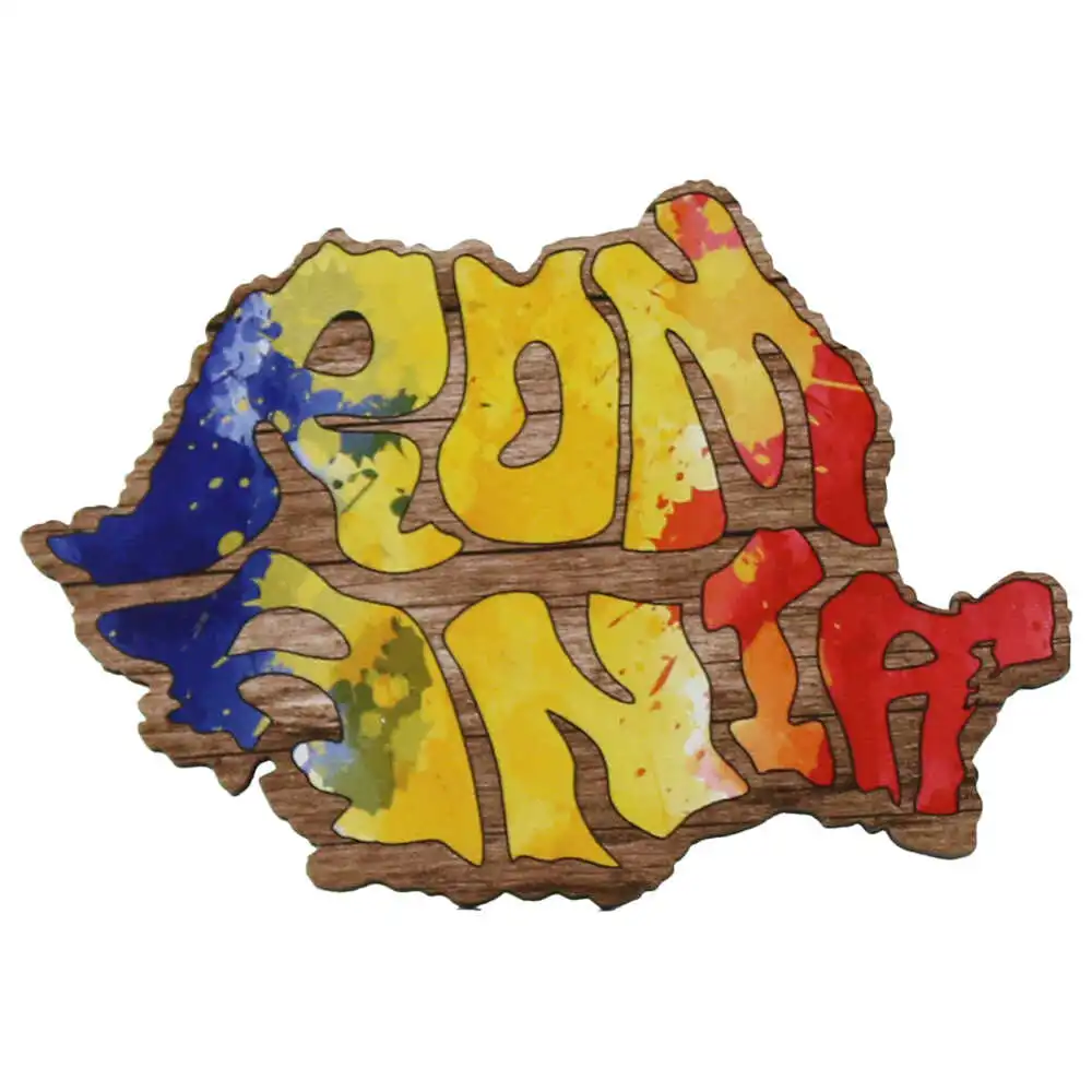 Magnet frigider din lemn "Romania" 9x6 CM