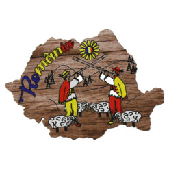 Magnet frigider din lemn "Romania" 9x6 CM