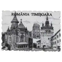 Magnet frigider din lemn "Romania" 9x6 CM