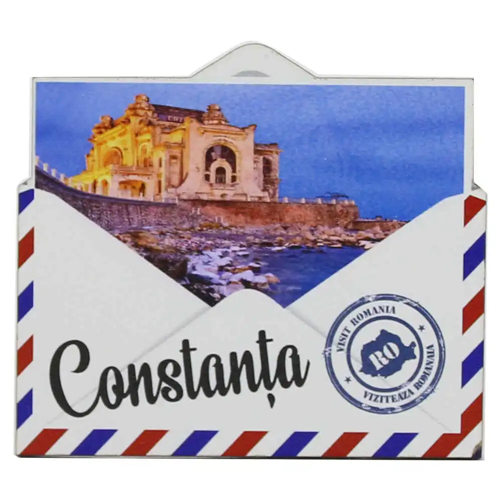 Magnet frigider din lemn "Romania" 9x8 CM