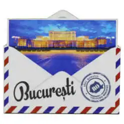 Magnet frigider din lemn "Romania" 9x8 CM