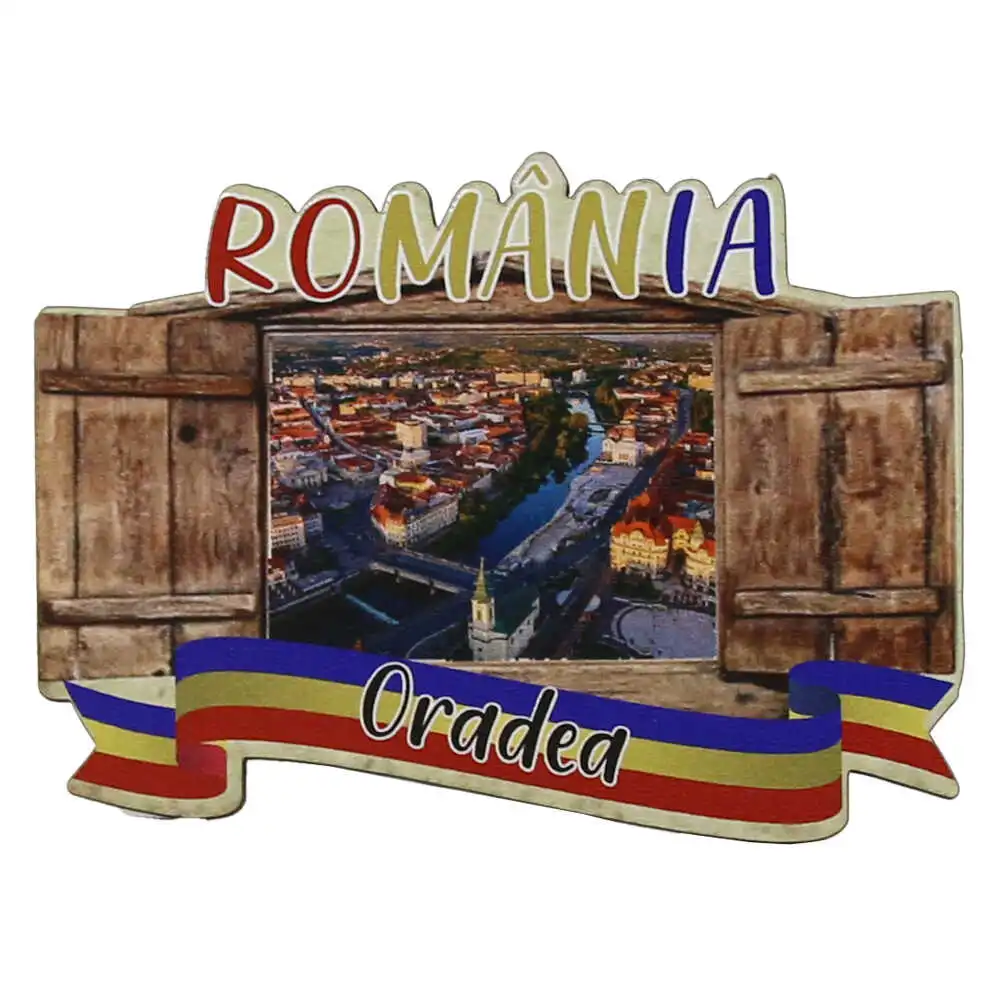 Magnet frigider din lemn "Romania" 9x6.5 CM Magnet frigider din lemn "Romania" 9x6.5 CM
