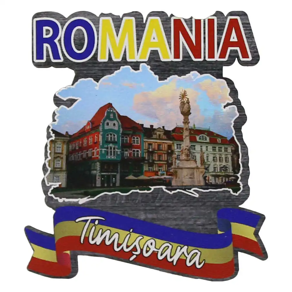 Magnet frigider din lemn "Romania" 7.5x8 CM Magnet frigider din lemn "Romania" 7.5x8 CM