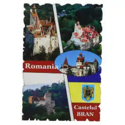 Magnet frigider din lemn "Romania" 6x9 CM
