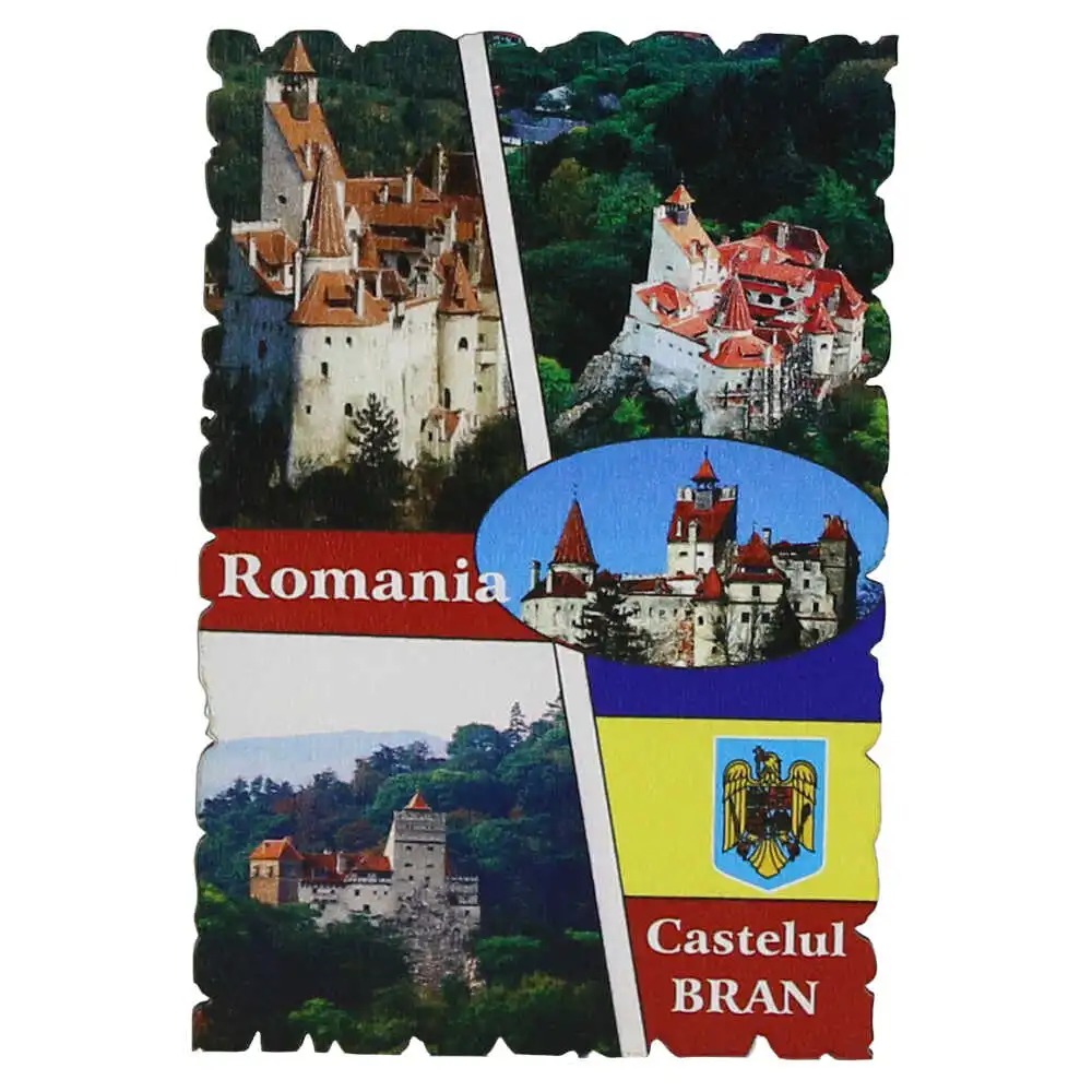 Magnet frigider din lemn "Romania" 6x9 CM Magnet frigider din lemn "Romania" 6x9 CM