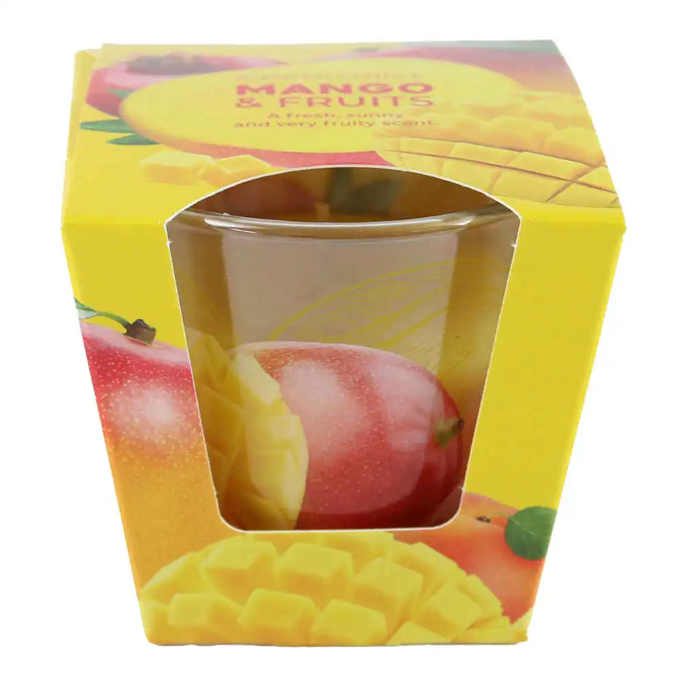 Lumanare parfumata in pahar 115 gr Mango & Fruits Lumanare parfumata in pahar 115 gr Mango & Fruits