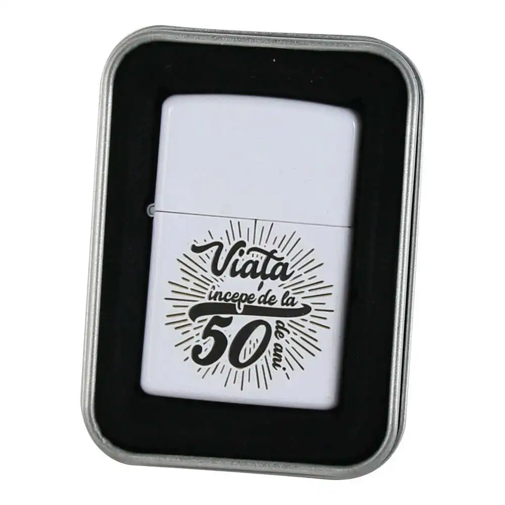 Bricheta metalica "Viata incepe de la 50 de ani" Bricheta metalica "Viata incepe de la 50 de ani"