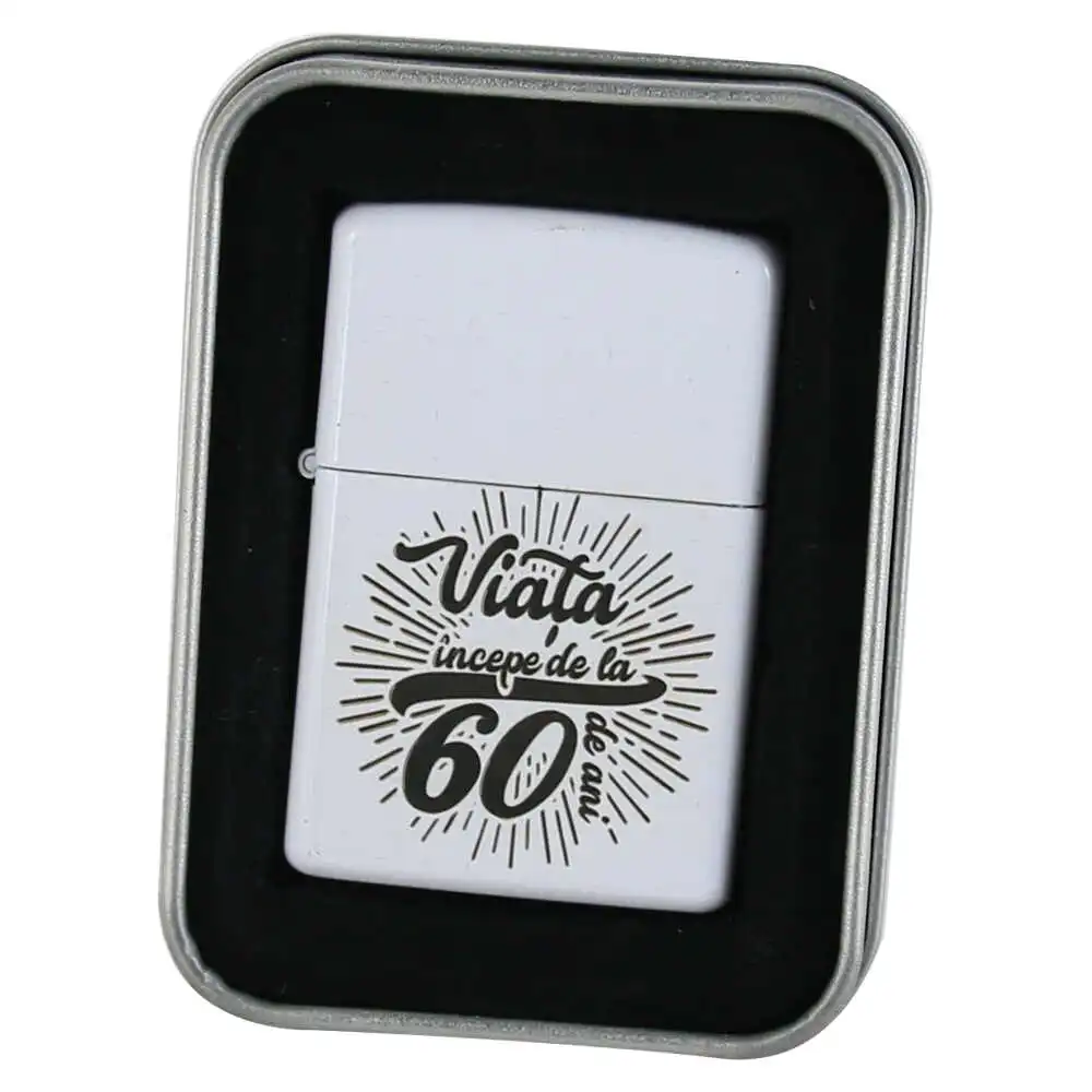 Bricheta metalica "Viata incepe de la 60 de ani" Bricheta metalica "Viata incepe de la 60 de ani"