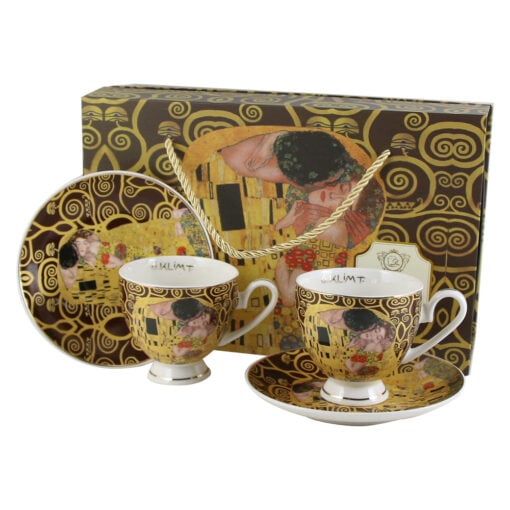 Set 2 cesti cu farfurii "The Kiss" de Gustav Klimt