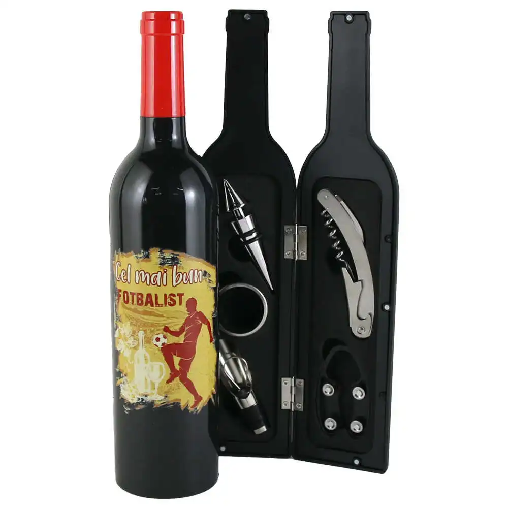 Set 5 accesorii de vin "Cel mai bun Fotbalist" Set 5 accesorii de vin "Cel mai bun Fotbalist"