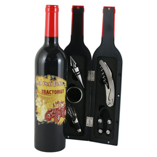 Set 5 accesorii de vin "Cel mai bun Tractorist"