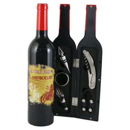 Set 5 accesorii de vin "Cel mai bun Motociclist"