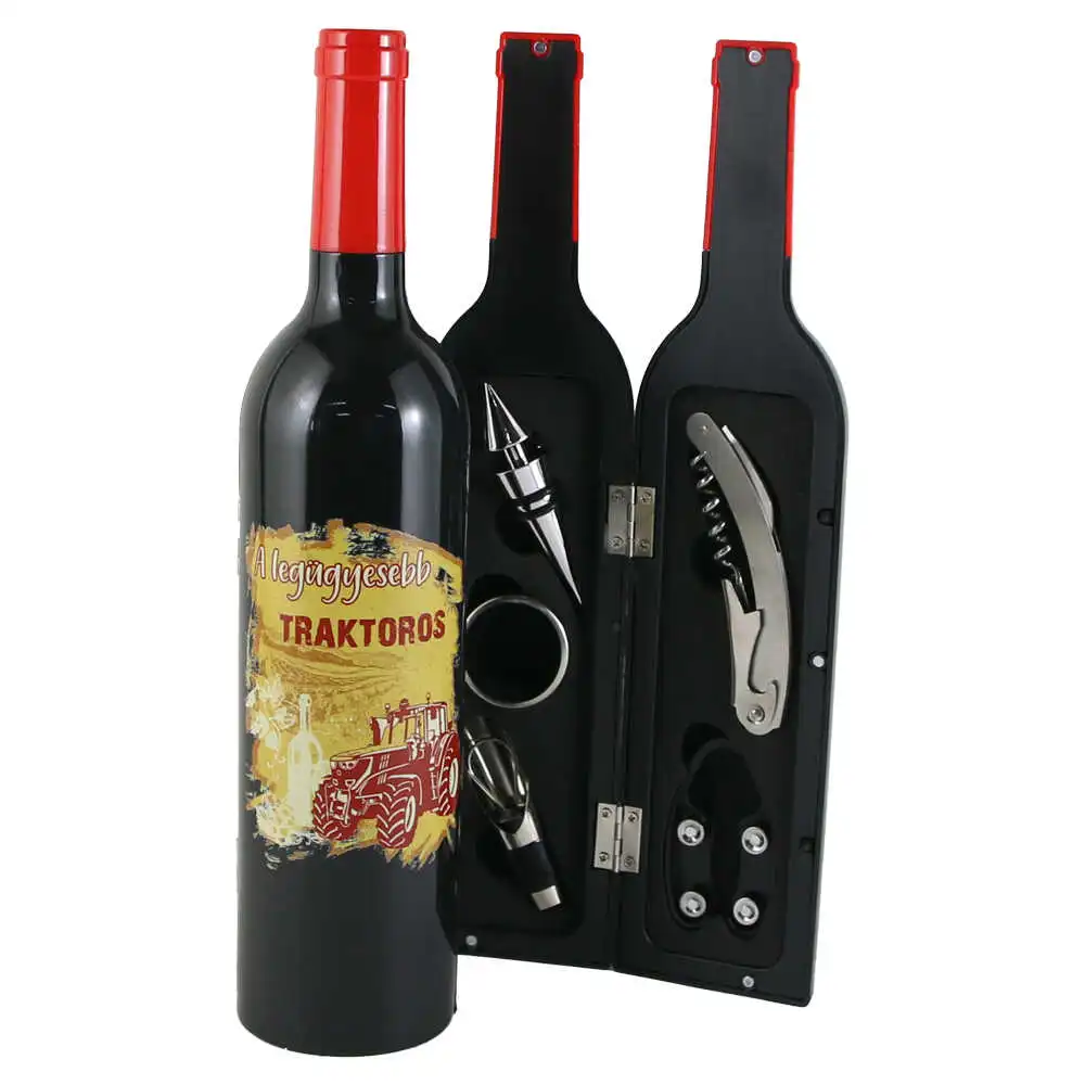 Set 5 accesorii de vin "A legugyesebb Traktoros" Set 5 accesorii de vin "A legugyesebb Traktoros"