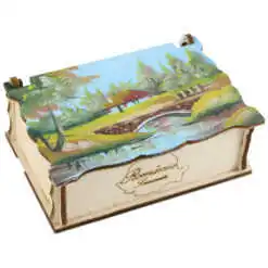 Cutie din lemn pictata manual