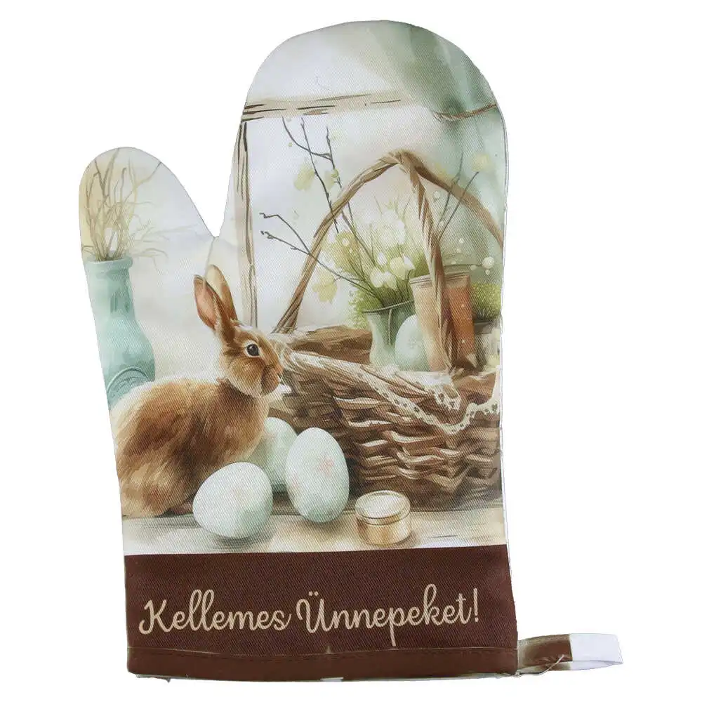 Manusa de bucatarie din textil "Kellemes Unnepeket!" Manusa de bucatarie din textil "Kellemes Unnepeket!"