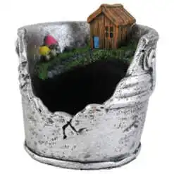 Ghiveci din piatra argintiu 14x15 CM