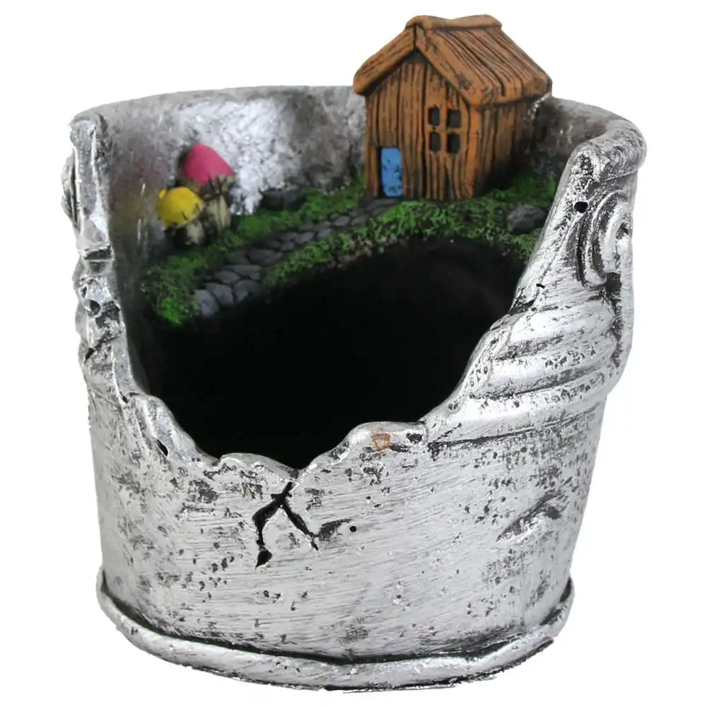 Ghiveci din piatra argintiu 14x15 CM Ghiveci din piatra argintiu 14x15 CM