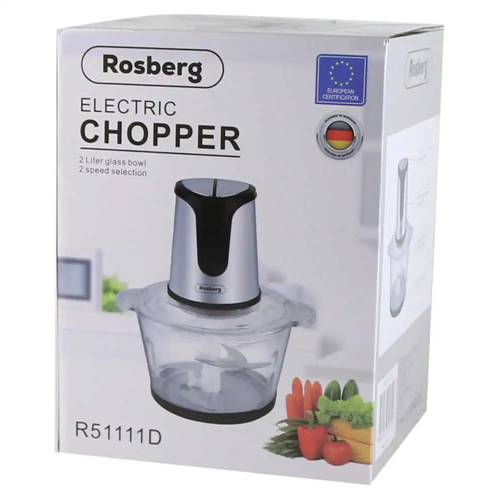 Tocator/chopper electric cu bol din sticla 2 L Tocator/chopper electric cu bol din sticla 2 L