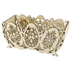 Cos decorativ din lemn pentru oua de paste 28x13x14 CM