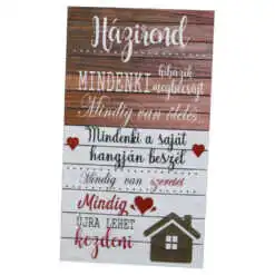 Magnet frigider din lemn "Hazirend..." 8x14 CM