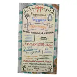 Magnet frigider din lemn "Nagymama es Nagypapa hazirendje..." 8x14 CM