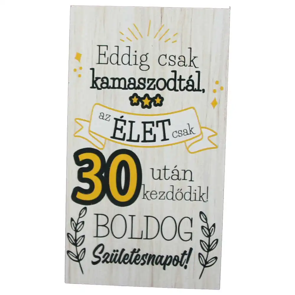 Magnet frigider din lemn "30 - Boldog Szuletesnapot..." 8x14 CM Magnet frigider din lemn "30 - Boldog Szuletesnapot..." 8x14 CM