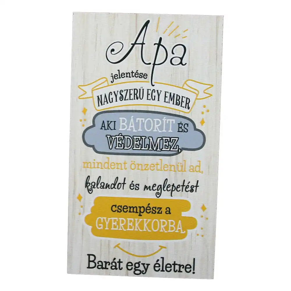 Magnet frigider din lemn "Apa jelentese..." 8x14 CM
