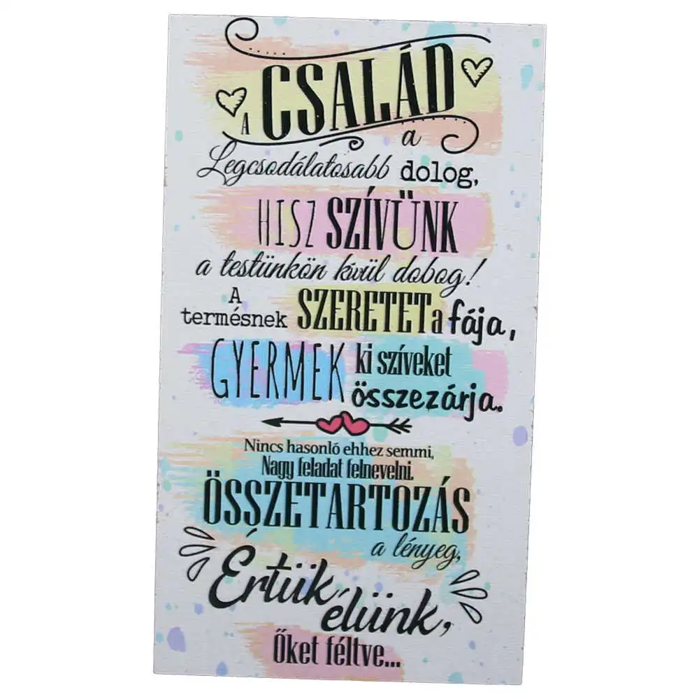 Magnet frigider din lemn "Csalad a legcsodalatosabb dolog..." 8x14 CM Magnet frigider din lemn "Csalad a legcsodalatosabb dolog..." 8x14 CM