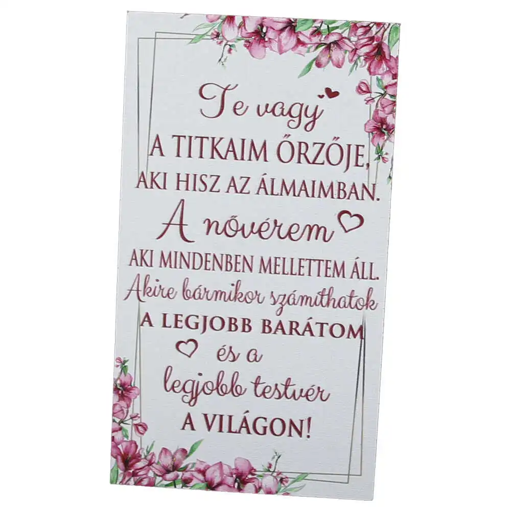 Magnet frigider din lemn "Te vagy a titkaim orzoje...Noverem" 8x14 CM Magnet frigider din lemn "Te vagy a titkaim orzoje...Noverem" 8x14 CM