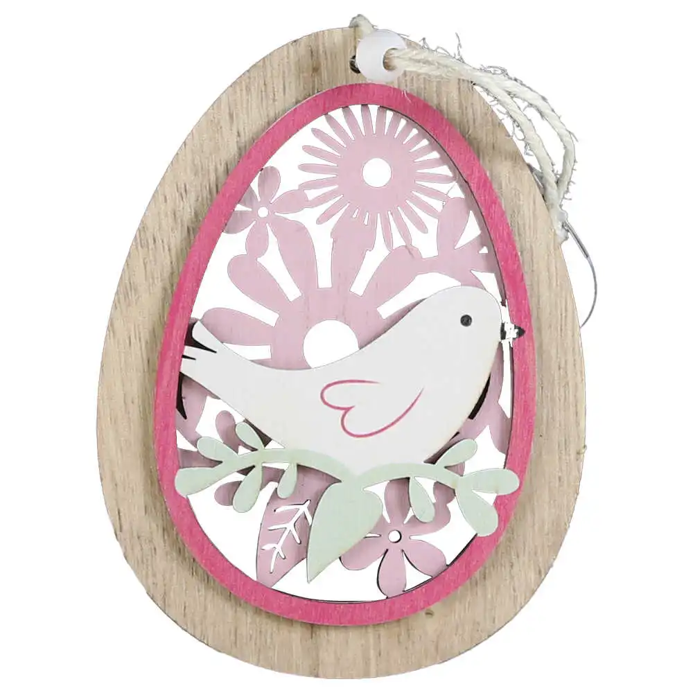 Decoratiune din lemn Ou cu pasare 9.5x12 CM Decoratiune din lemn Ou cu pasare 9.5x12 CM