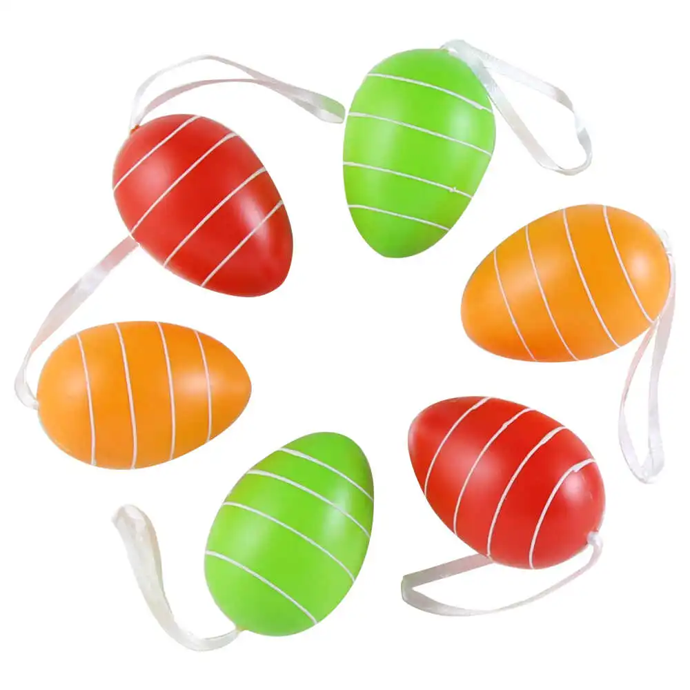 Set 6 oua colorate din plastic 4x6 cm Set 6 oua colorate din plastic 4x6 cm