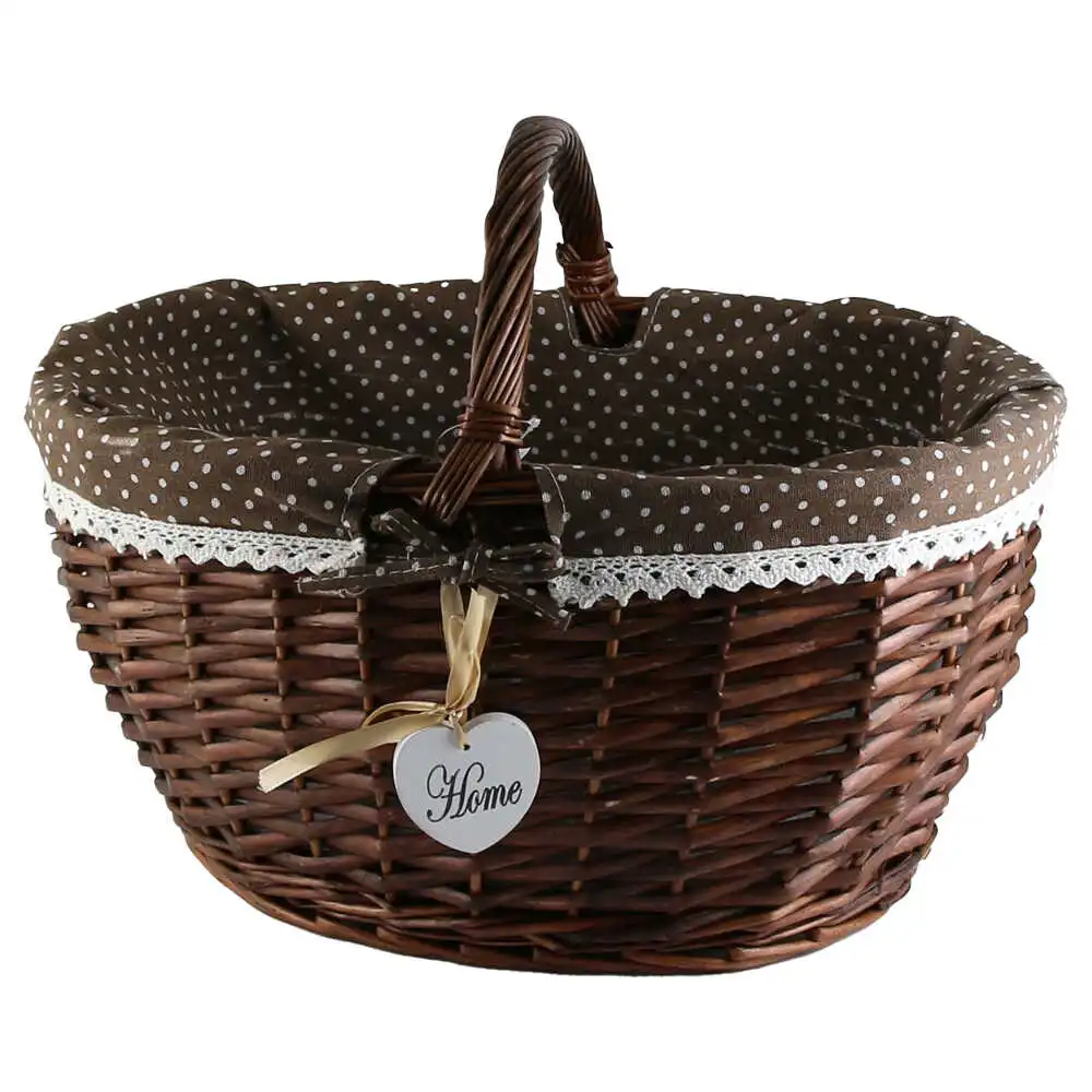Cos cumparaturi din rachita cu husa 46x33 CM Cos cumparaturi din rachita cu husa 46x33 CM
