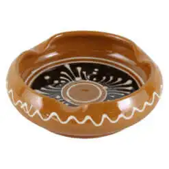 Scrumiera din ceramica maro-alb 10 CM