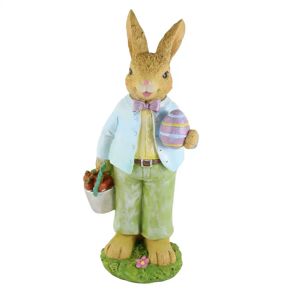 Figurina Iepuras cu morcovi si ou 13x32 CM Figurina Iepuras cu morcovi si ou 13x32 CM