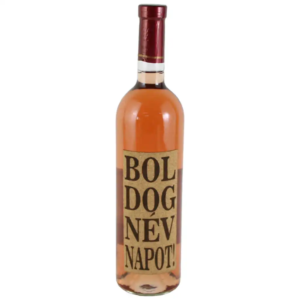 Vin rose 750 ml "Boldog Nevnapot!" cu eticheta din pluta Vin rose 750 ml "Boldog Nevnapot!" cu eticheta din pluta