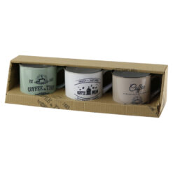 Set 3 cesti din ceramica Coffe Time 7 CM