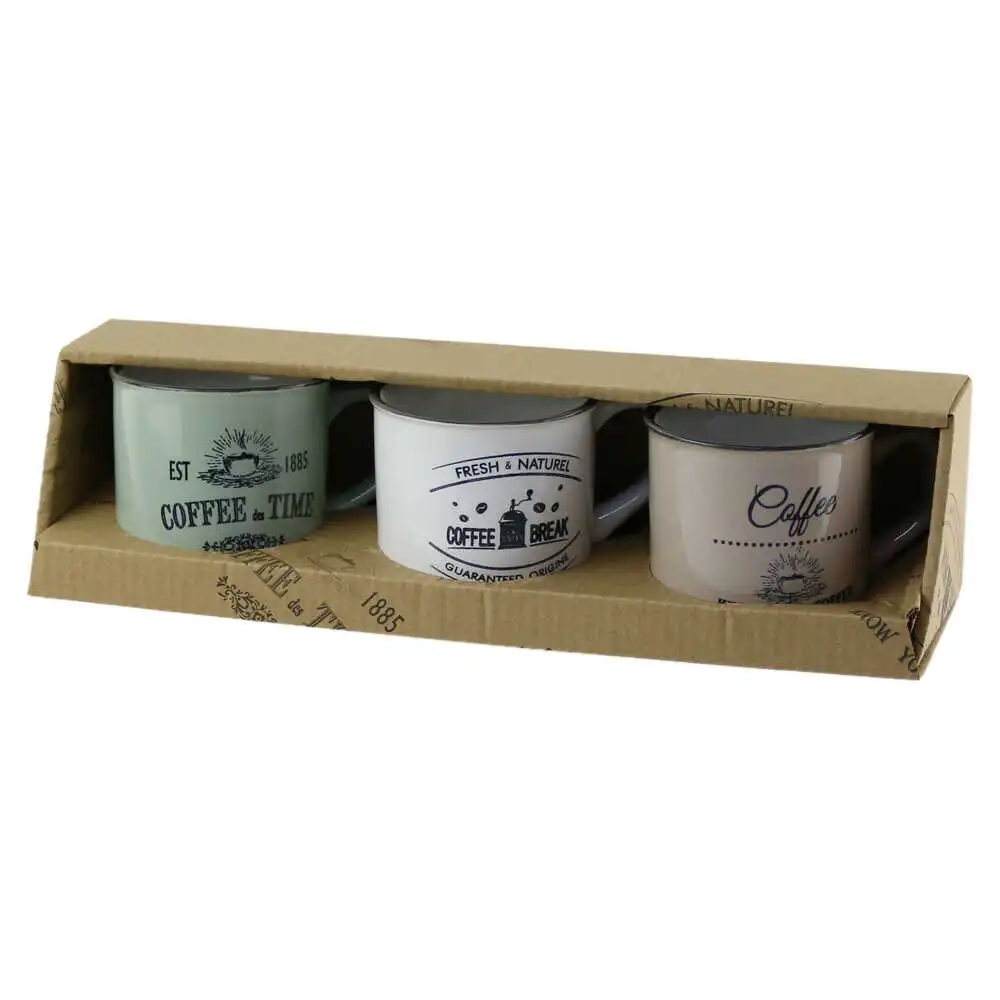 Set 3 cesti din ceramica Coffe Time 7 CM Set 3 cesti din ceramica Coffe Time 7 CM