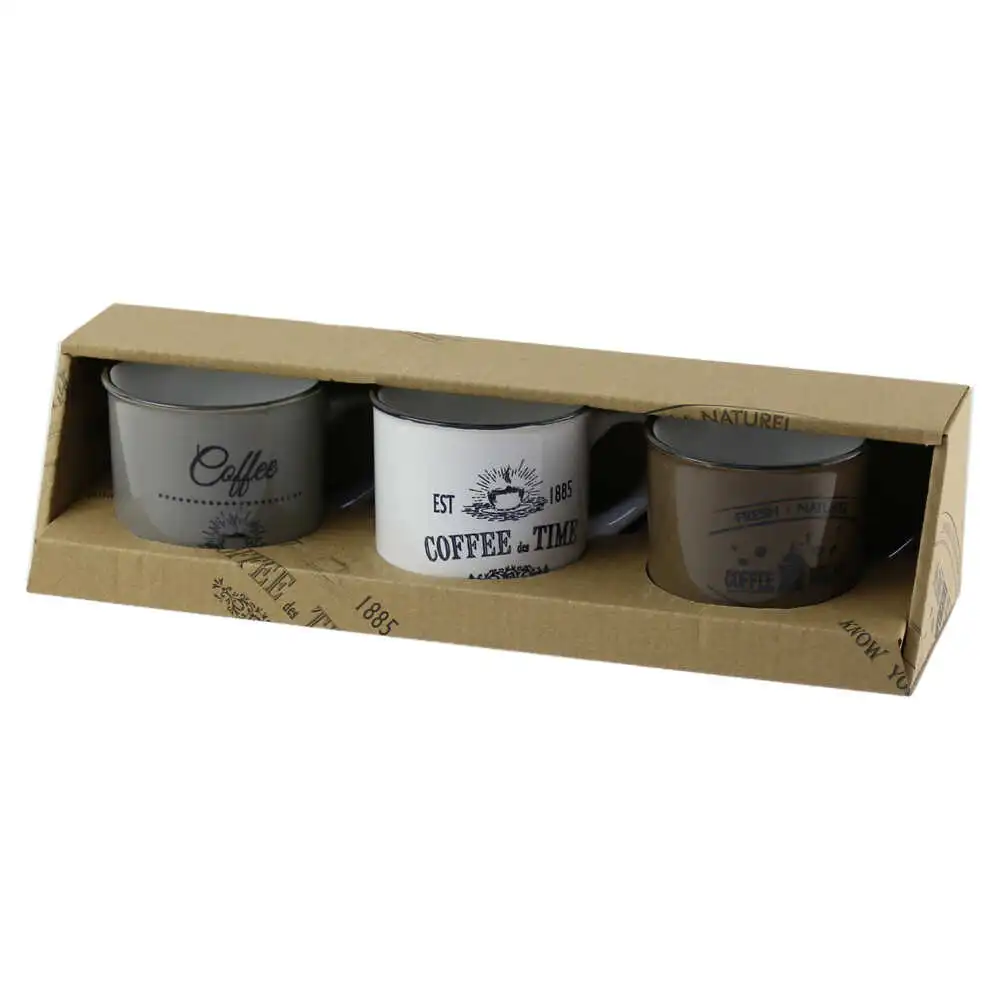 Set 3 cesti din ceramica Coffe Time 7 CM Set 3 cesti din ceramica Coffe Time 7 CM