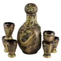 Set pentru vin din ceramica cu 6 cani