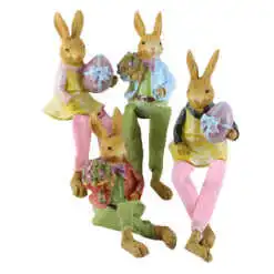 Set de 4 figurine iepurasi de 18 cm