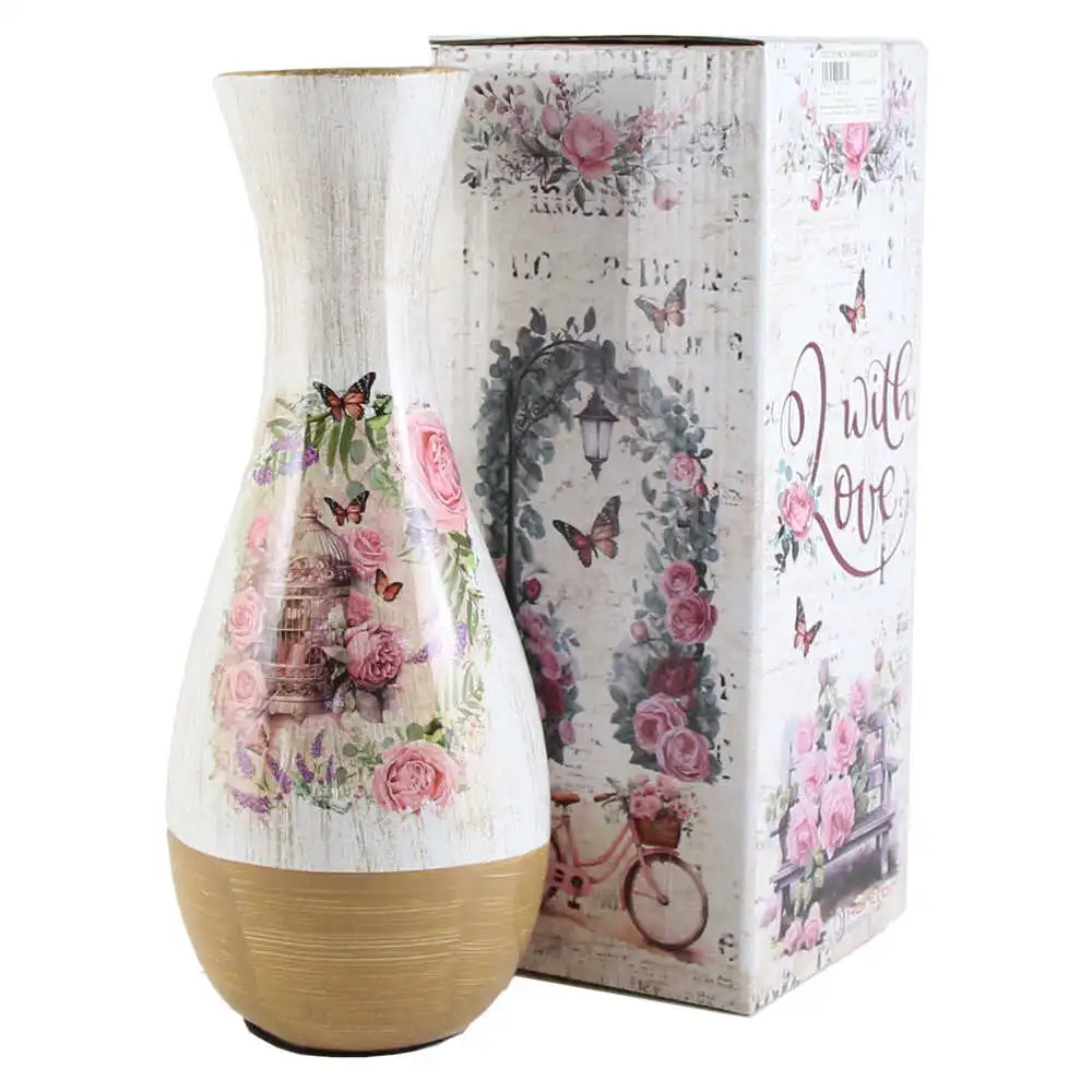 Vaza din ceramica Roses 12x29 CM Vaza din ceramica Roses 12x29 CM