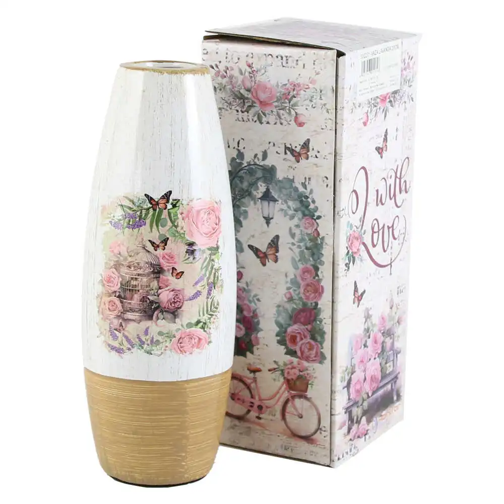 Vaza din ceramica Roses 7x20 CM Vaza din ceramica Roses 7x20 CM