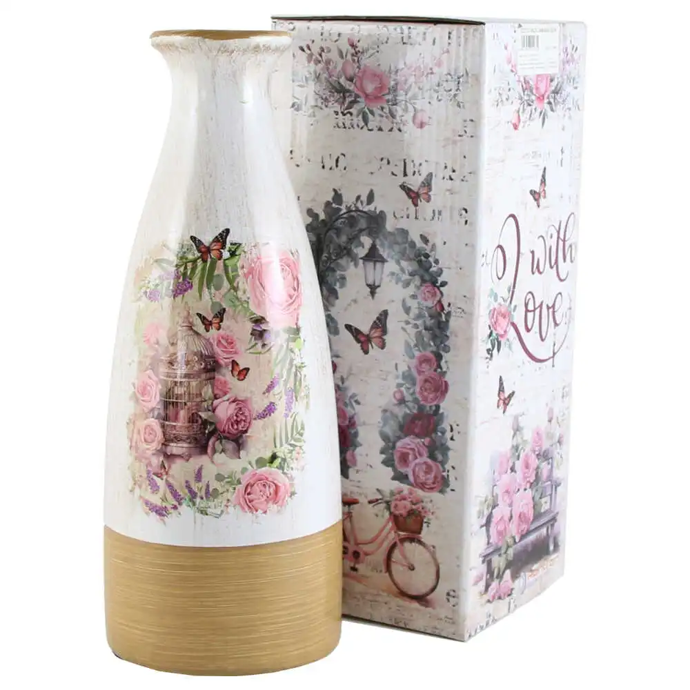 Vaza din ceramica Roses 11x29 CM Vaza din ceramica Roses 11x29 CM