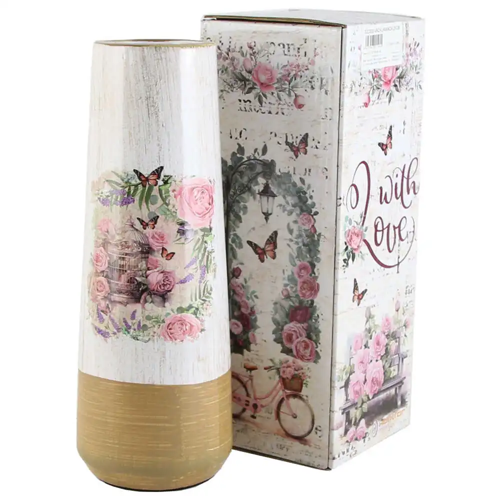 Vaza din ceramica Roses 11x29 CM Vaza din ceramica Roses 11x29 CM