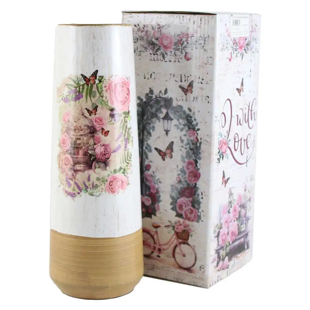 Vaza din ceramica Roses 11x29 CM Vaza din ceramica Roses 11x29 CM