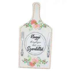 Tocator decorativ din lemn "Nagyi konyhaja tele van szeretettel"